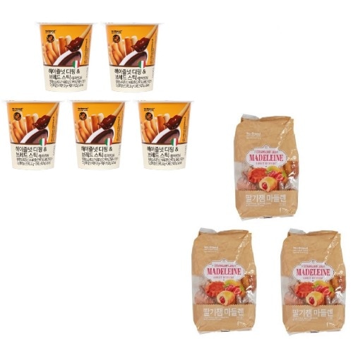 ノーブランドヘーゼルナッツディッピングブレッドスティック52g x 5個+イチゴジャムマドレーヌ500g x 3個学校事務所