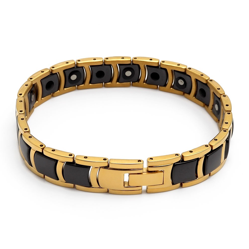 セラミック 磁気ブレスレット [b389-gold]