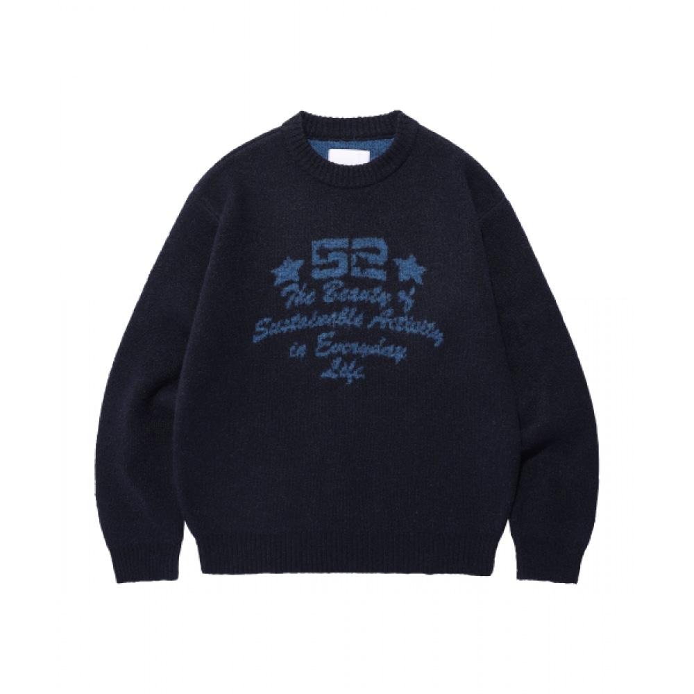 エイムズ-ワールドワイド 52 ジャカードセーターネイビー (AM2EFUK600A)