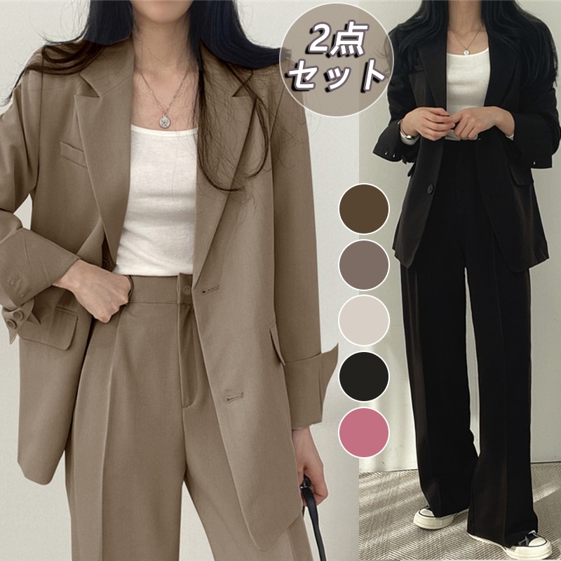 Qoo10] 2点セット パンツ スーツ レディース