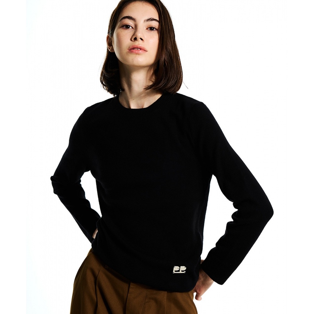 FREI シャーロットソフトクルーネックニット (BLACK)