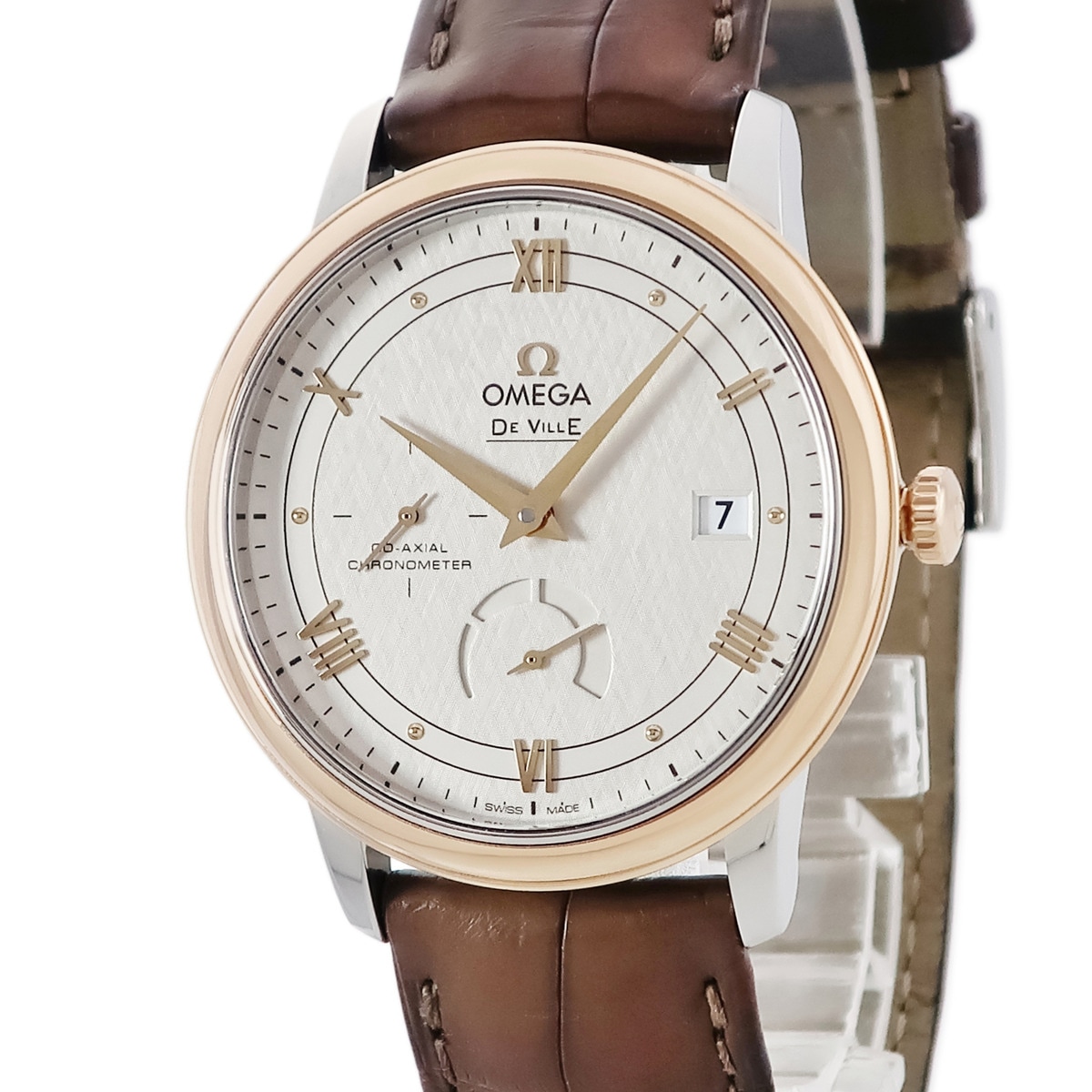 デ ヴィル プレステージ コーアクシャル クロノメーター 424.23.40.21.02.001 自動巻き メンズ OH済み K18RG×SS 3年保証 305,910円