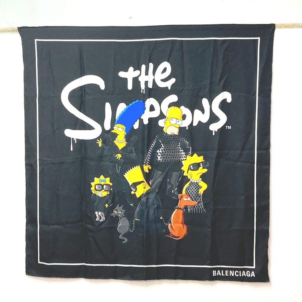 スカーフ シンプソンズ THE SIMPSONS シンプソンズ コラボ シルク ブラック