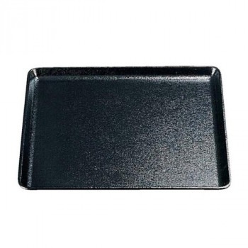 福井クラフト　耐熱FRP）尺2布目角盆 黒SL 16911020