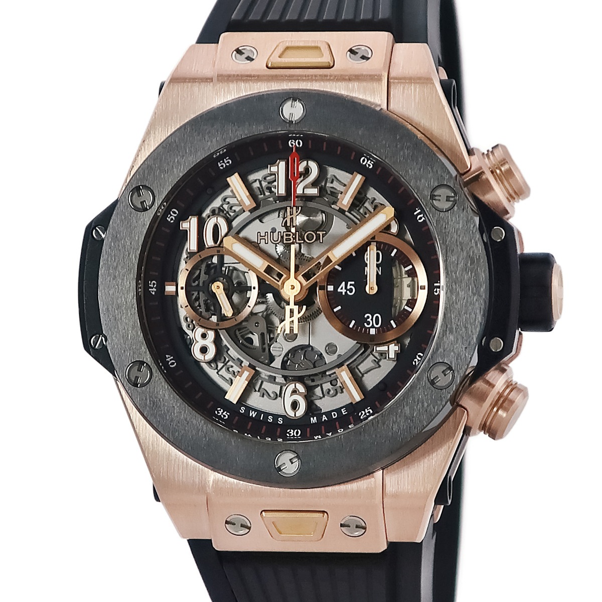 ビッグバン ウニコ キングゴールド セラミック 411.OM.1180.RX 自動巻き メンズ K18KG×Ti スケルトン 3年保証