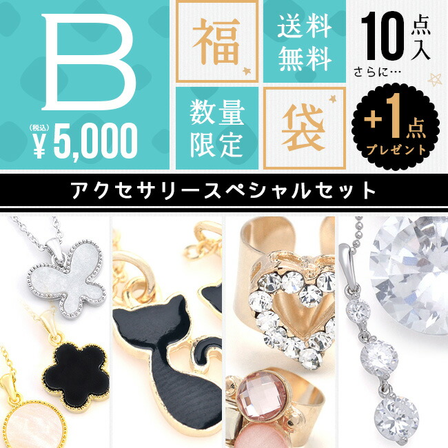 送料無料福袋お得なアクセサリースペシャルセット！アクセ10点+スマホピアス1点をもれなくプレゼント！税込5000円ポッキリ！ネックレス ペンダント ピアス イアリング リング 指輪 レディース