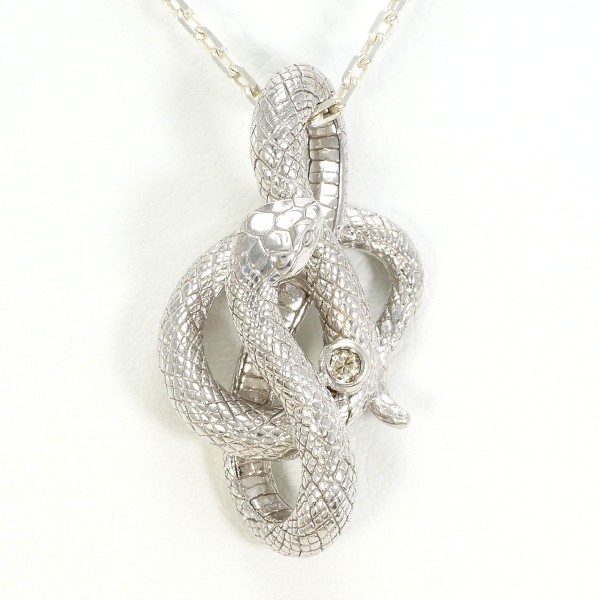 シルバー ネックレス ダイヤ 0.02 ジュエリー 中古