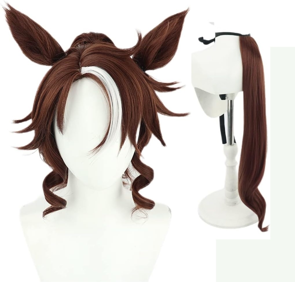 メジロパーマー コスプレウィッグ コスプレ 耳付き 尻尾付き かつら カツラ 耐熱 演出服 アニメ 祭り ハロウィン クリスマス 学園祭 文化祭 4,650円