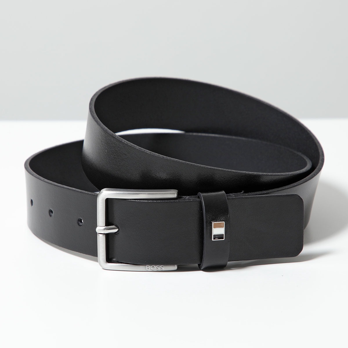 HUGO BOSS ヒューゴボス ベルト 50486839 メンズ イタリアンレザー スクエアバックル ロゴ 001