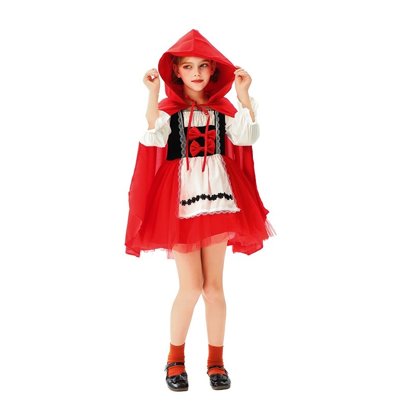ハロウィン子供用コスチューム クリスマスコスチューム 赤ずきん ショールケープ 田園風 農場風 女の子 コス パフォーマンスコスチューム