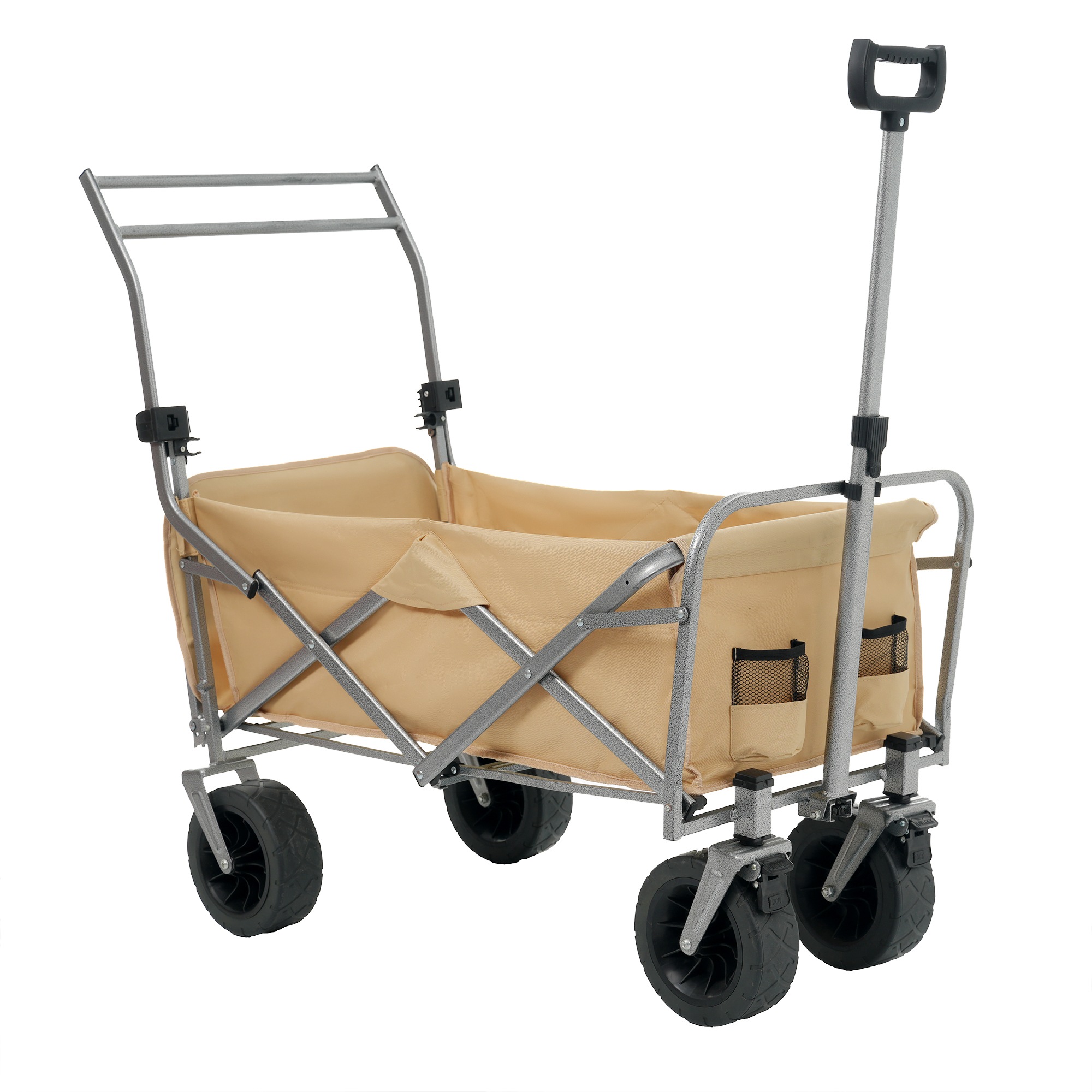 【ベージュ】両手ハンドル キャリーワゴン アウトドアワゴン 後ろ開け 折りたたみ コンパクトGG3478 Beige AluminiumG17 7,683円