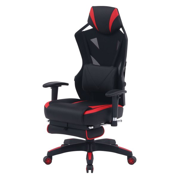 [C/D:19429] メッシュゲーミングチェア レイズ フットレスト付きＲＤ