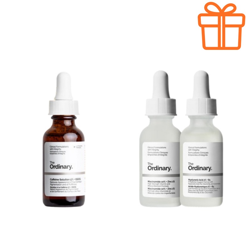 【3種セット】目元・毛穴・乾燥悩みに多角的アプローチカフェイン5%+EGCG＆ナイアシンアミド10%+亜鉛1%＆ヒアルロン酸2%+B5朝晩スキンケアに+ランダムギフト付き