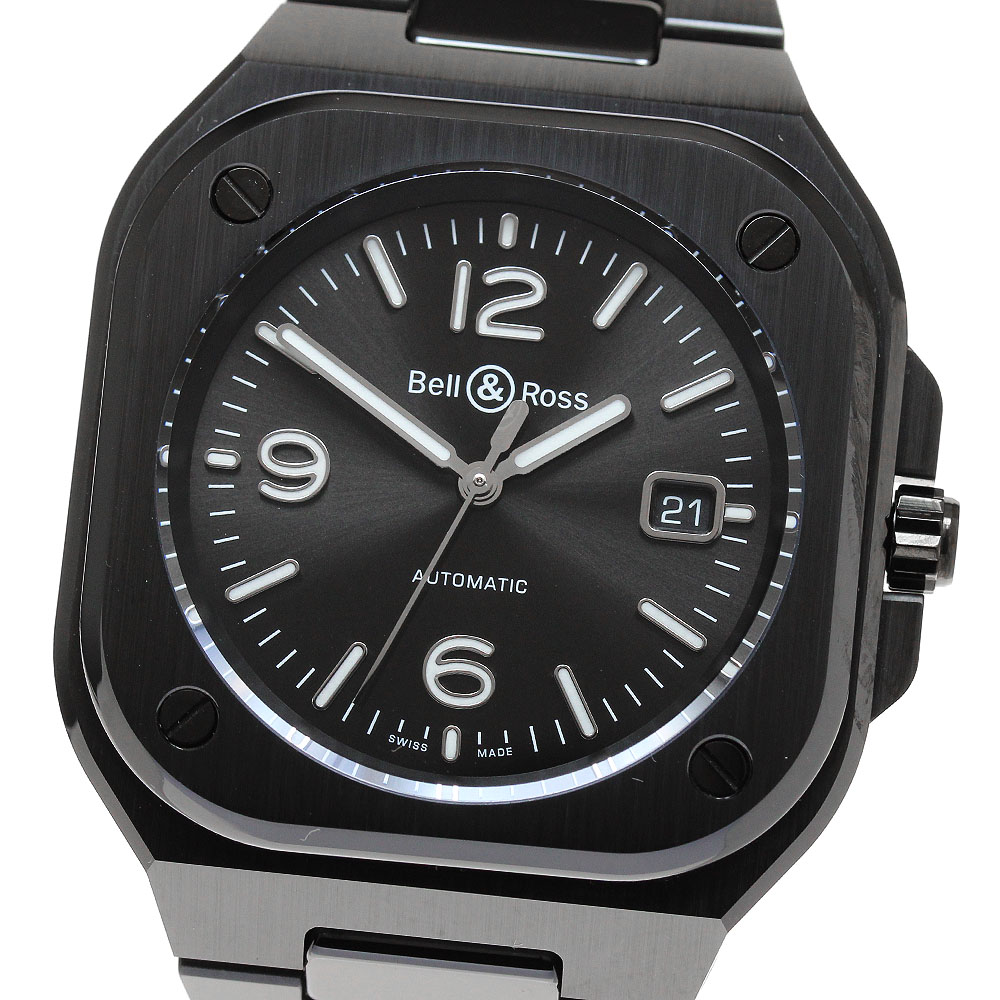 ベル＆ロス Bell＆Ross BR05A-BL-CE/SCE ブラック セラミック デイト 自動巻き メンズ 極美品 箱保証書付き_824556【中古】 936,000円