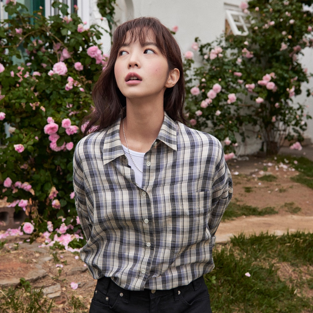 彼氏フィットチェックシャツ（2色）
