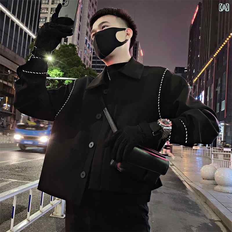 アウター メンズ カジュアル おしゃれ ショート ジャケット カジュアル 服 春秋 トレンディ ジャケット