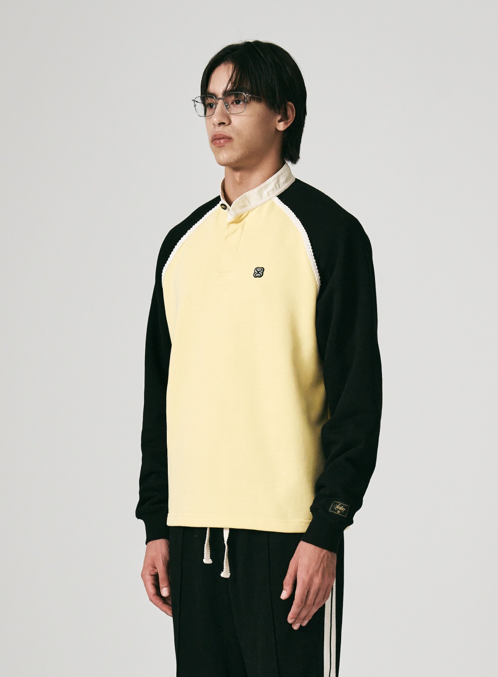 【SATUR】 RAGLAN FOOTBALL SWEATSHIRTS : SPORT YELLOW
