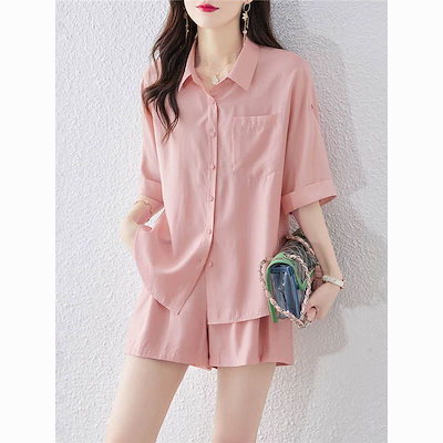 ２点で13o円OFF！【激安SALE】セット 着痩せ ゆるい 二点セット シャツ 新作 春夏 2025 涼しく楽ちんセットアップ