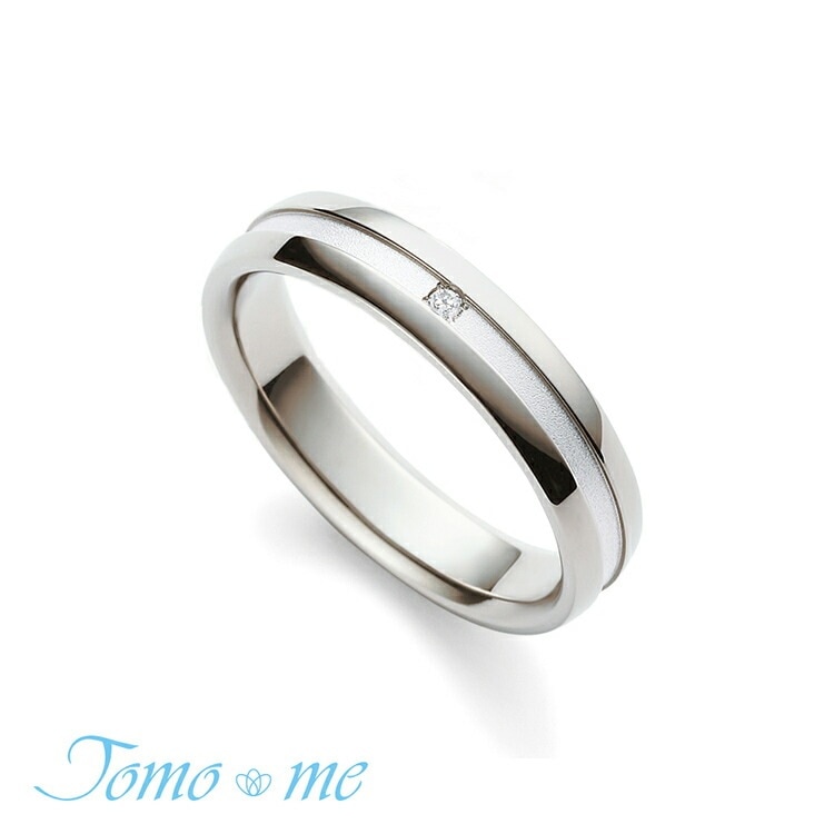 Tomo me トモミ リング michi みち 結婚指輪 プレシャスチタンコレクション 鍛造製法 TM-34 シルバー ダイヤモンド 指輪 ストレート 平甲丸 鏡面 マット