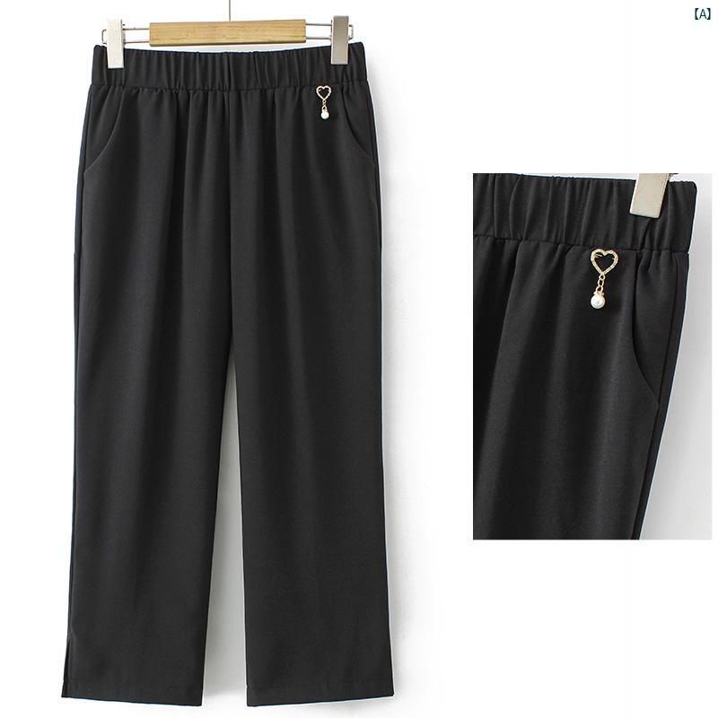 レディース ファッション おしゃれ 春夏 秋　冬 大人 上品 高級 マダム プレゼント 敬老日　おばあちゃん パンツ 夏用 シフォン ワイド 九分丈 パンツ ハイウエスト おばちゃん