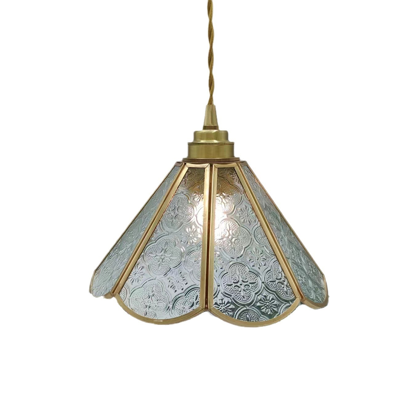 日本式真鍮レトロレトロステンドグラスシンプルレストラン通路カウンター民宿寝室シャンデリア