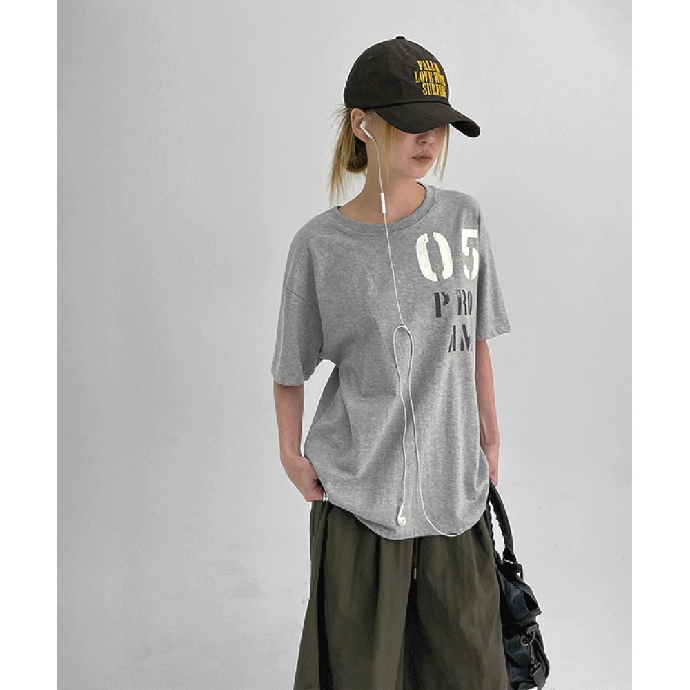 ブラックアップトルネットナンバールーズフィットショートスリーブ T シャツ 4,722円