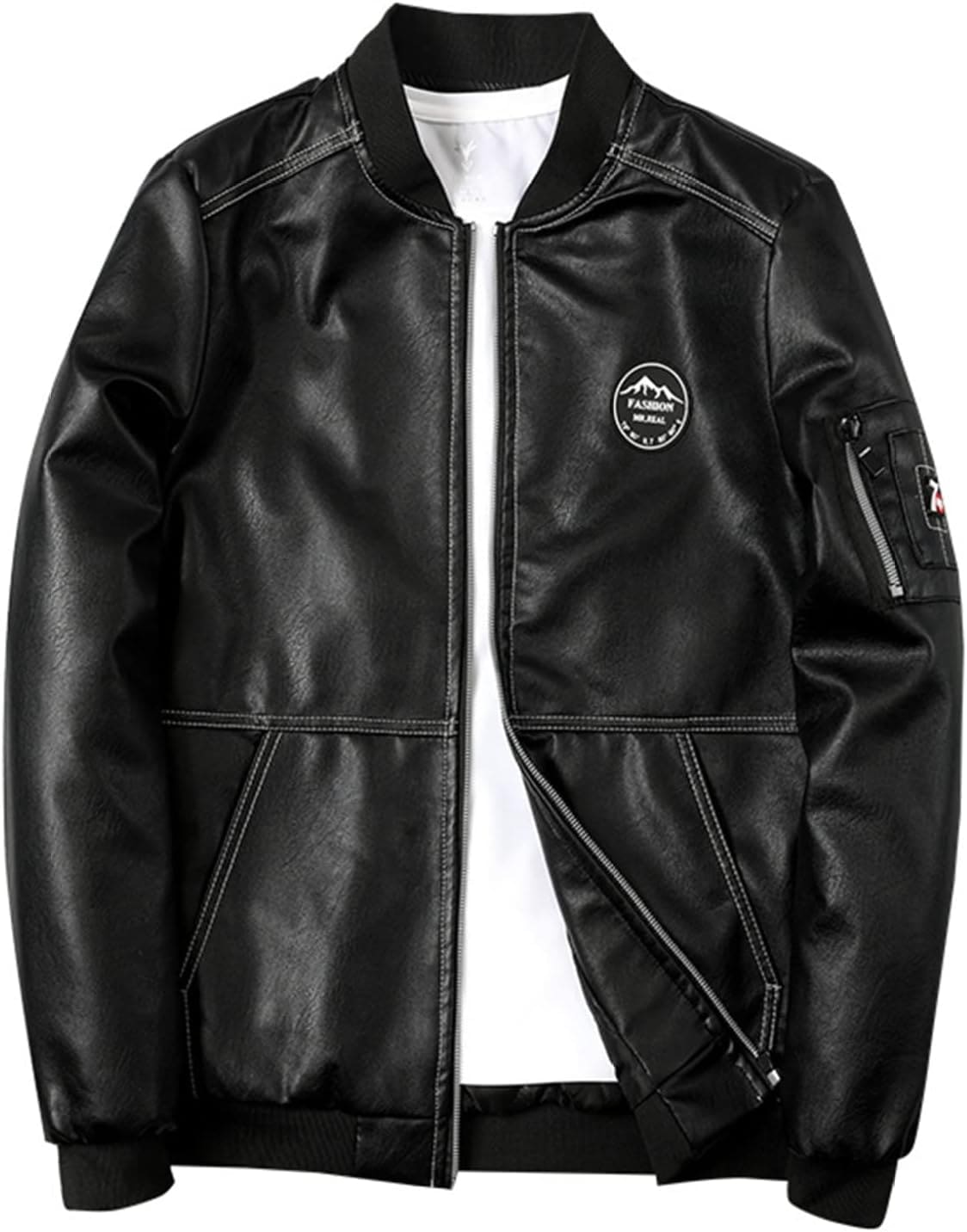 ライダースジャケット メンズ PU革ジャン 柔らかい フェイクレザージャケット 中綿 ブルゾン スタジャン カッコイイ 細身 ジャンバー ショート丈 男性用 立ち襟 秋冬 カジュアル 防寒コート ファ