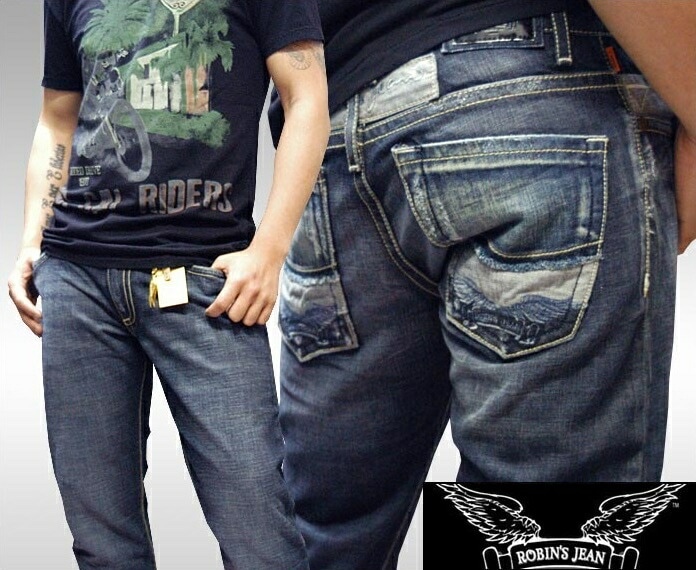 ロビンズジーン メンズ デニム ストレート パンツ ROBIN S JEAN POCKET WING LOGO VIN.DARK 153 safari サファリ LEON レオン 掲載 ハイブランド