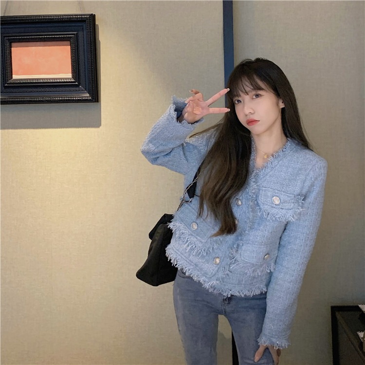 カラージャケット ブルー ピンク ホワイト アウター スリム 細身 ストレート スマート かわいい