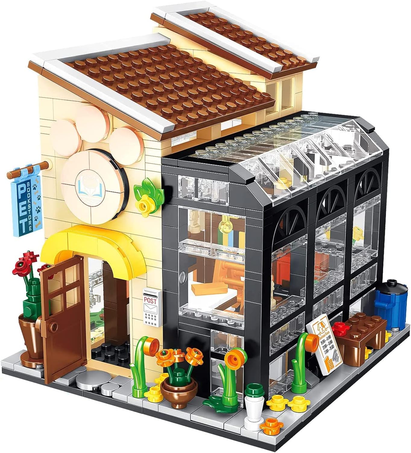 (ペット書店) 女の子 男の子 大人 こども プレゼント 新年 クリスマス 贈り物 入園 お誕生日プレゼント おもちゃ DIY人気 創意 お店 ペット書店 組み立て おもちゃ ブロック