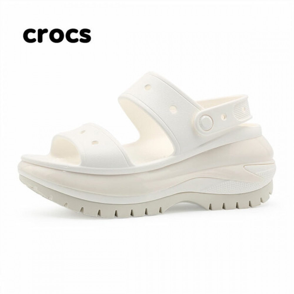 Crocs クラシックメガクラッシュホワイトレディースサンダルアクアシューズ