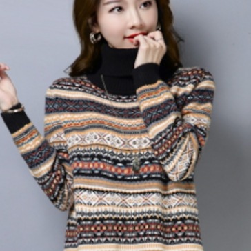 ジャガードニット ニット ワンピース カジュアル ネイビー 紺 ベージュ 膝上 袖あり 長袖