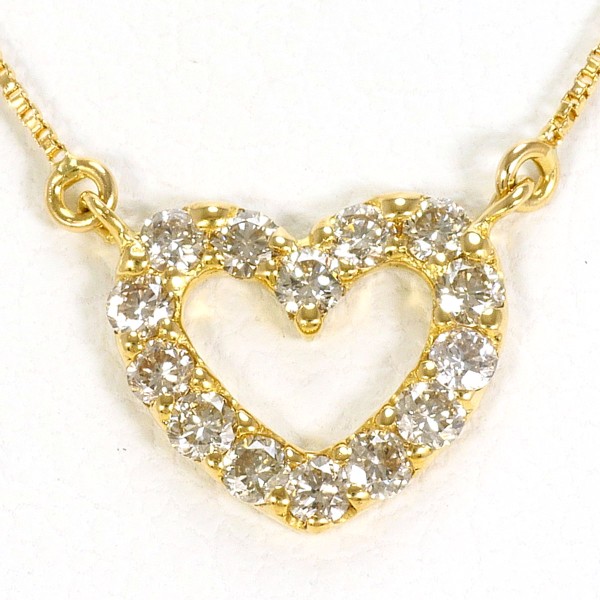 K18 18金 YG イエローゴールド ネックレス ダイヤ 0.20 約42cm ジュエリー 中古