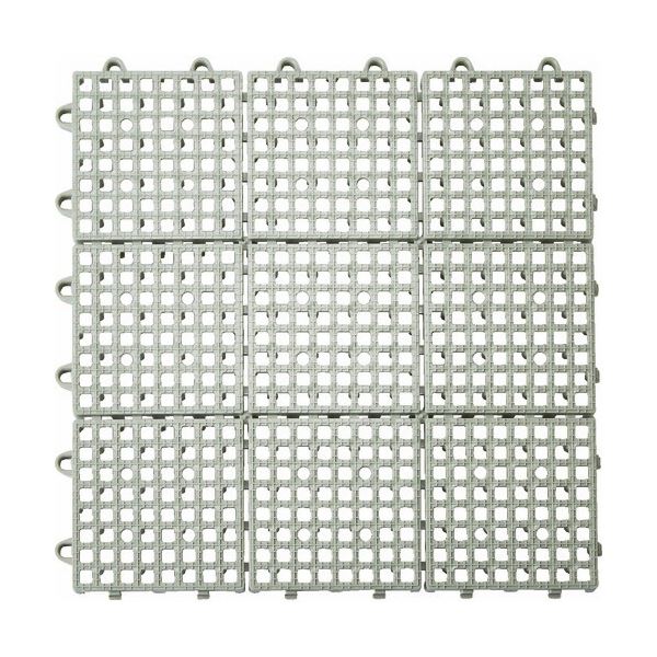 （まとめ）抗菌/防炎ジョイントスノコ 300x300mm グレー TJSD30-GY 1枚[x10]