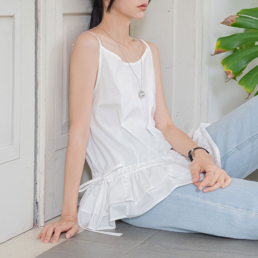 シオンカンカンシャーリングスリーブレスブラウス - 2タイプ