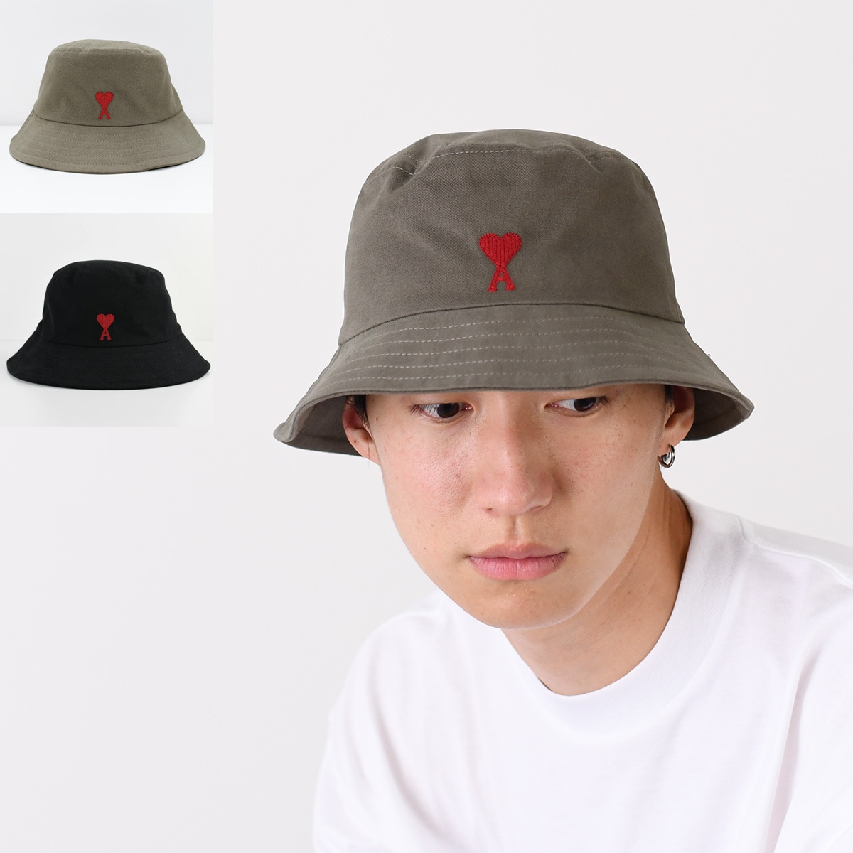 AMI ALEXANDRE MATTIUSSI アミ パリス バケットハット 帽子 Ami de Coeur エンブロイダリー UHA246 AW0041 メンズ ユニセックス バケハ ロゴ