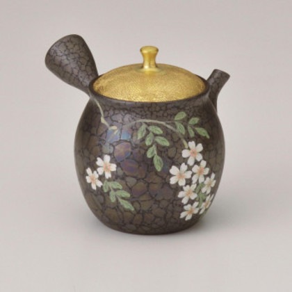 昭龍 長壺蓋雅しだれ桜 急須 Y3002