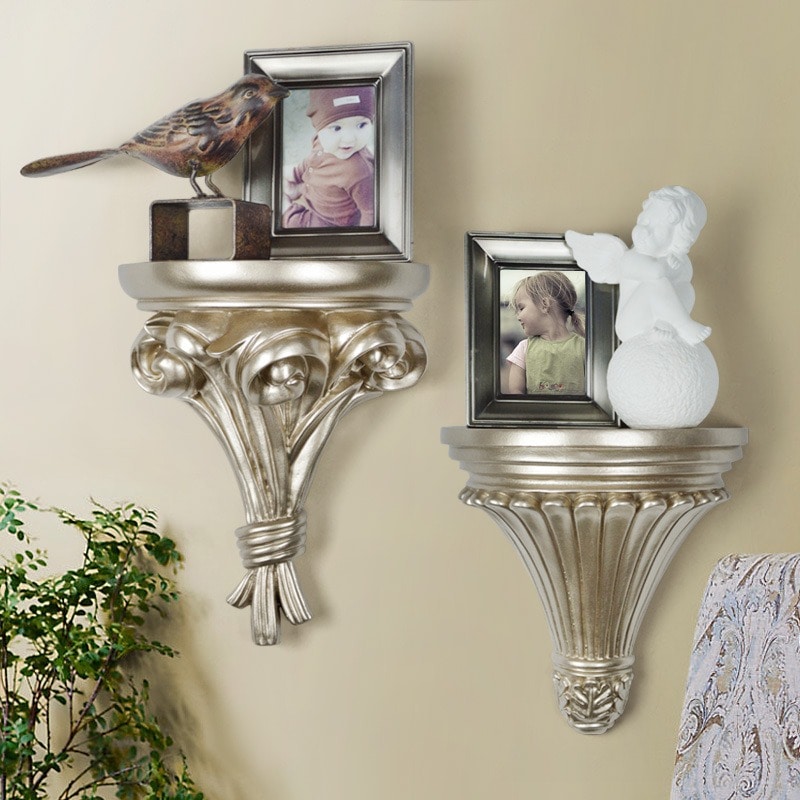 ウォールラック ゴールド 壁掛けインテリア ホームデコ ヨーロッパスタイル シンプル 樹脂 インテリア かわいい お洒落 ロココ調 姫系 シンプル 樹脂