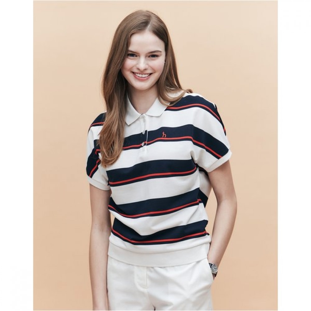 [25SS] [アイコニック] リラックスフィットストライプショートスリーブピケ HSTS5BC34N2