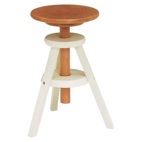 丸椅子 チェア おしゃれ ハイスツール 昇降 ナチュラルモダン 高さ調節 木製 座面高さ46-60cm いす イス 天然木 円形 完成品