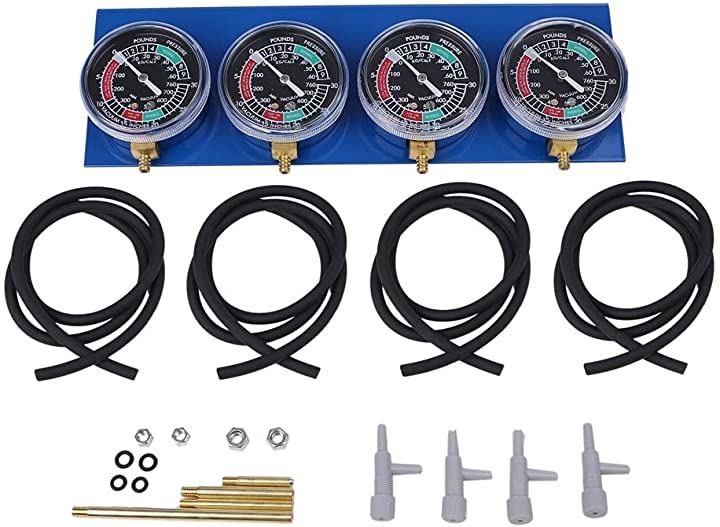 バイク キャブレター 4連 バキュームゲージ 同調 CB CBX GT Z GSX CBR VFR FZR オートバイ用 社外品(ブルー)