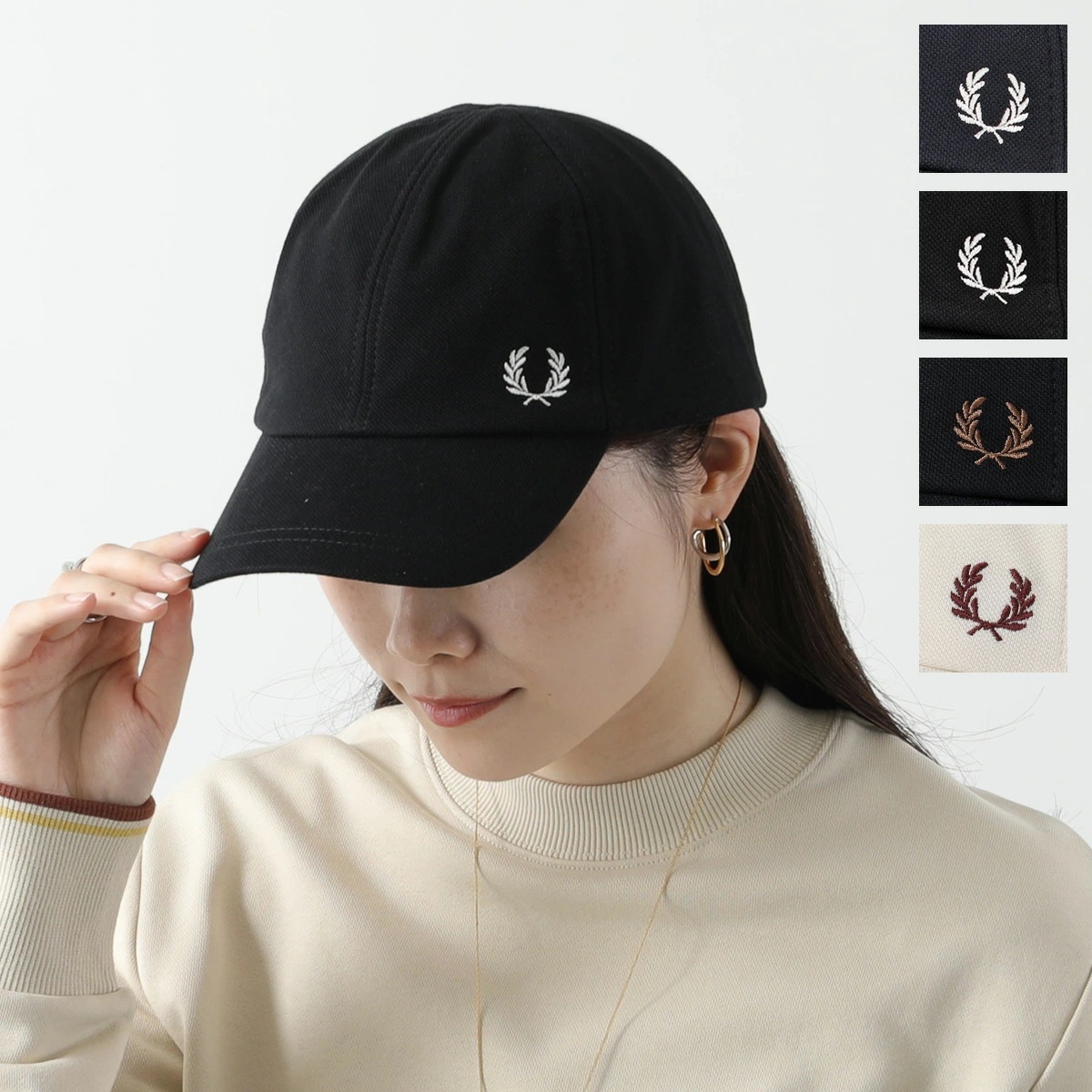 FRED PERRY フレッドペリー ベースボールキャップ Pique Classic Cap HW6726 レディース メンズ コットン ローレルリースロゴ 鹿の子 帽子 カラー6色