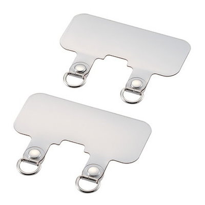 他サイト： エレコム　ELECOM　スマホ ストラップホルダー シート スピーカー穴用 2口タイプ 2枚入り ストラップシート タグパッチ クリア 　PSTHD2CRの商品画像