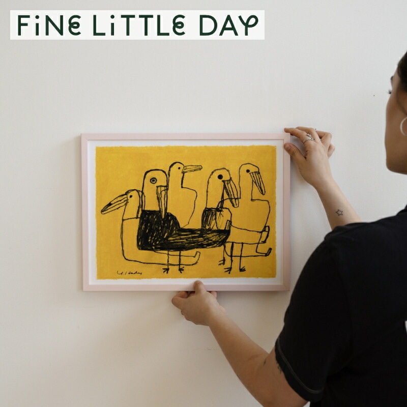 Fine Little Day ファインリトルディ アートポスター BLRDS ヨシコハダ 30×40cm 北欧 インテリア 壁掛け ポスター おしゃれ 新築祝い ギフト ブラック イエロー