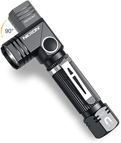 NICRON 懐中電灯 N7 N35 600 LU戦術的な懐中電灯90度ミニ懐中電灯IP65防水LED懐中電灯4 modes-最良 高いLU キャンプ場屋外です ブラック 5,615円