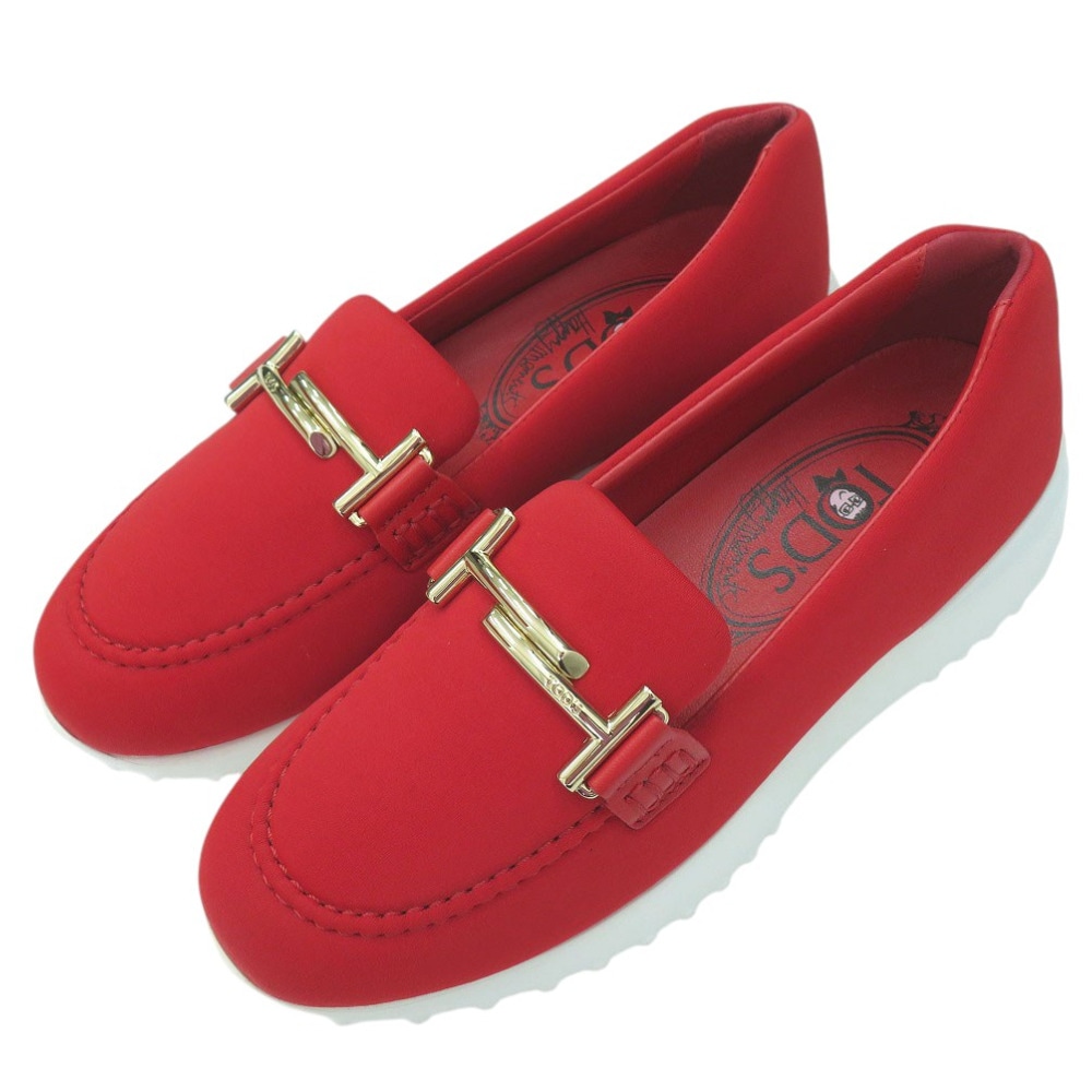 未使用品 ウェッジヒール　スリッポン　ローファー　ダブルT ロゴ HAPPY MOMENTS ALBER ELBAZ XXW80A0CI20MYB R411 スニーカー ファブリック/ラバー レ