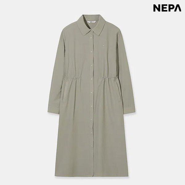 女性コンポクールロングシャツワンピース (7M42866-D52)