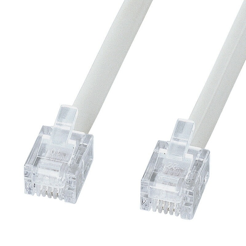 （まとめ買い）エコロジー電話ケーブル ノーマル ホワイト 7m TEL-EN-7N2 [x3]