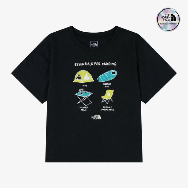 [キッズ公式] NT7US06S キッズキャンプホリック半袖Tシャツ BLACK