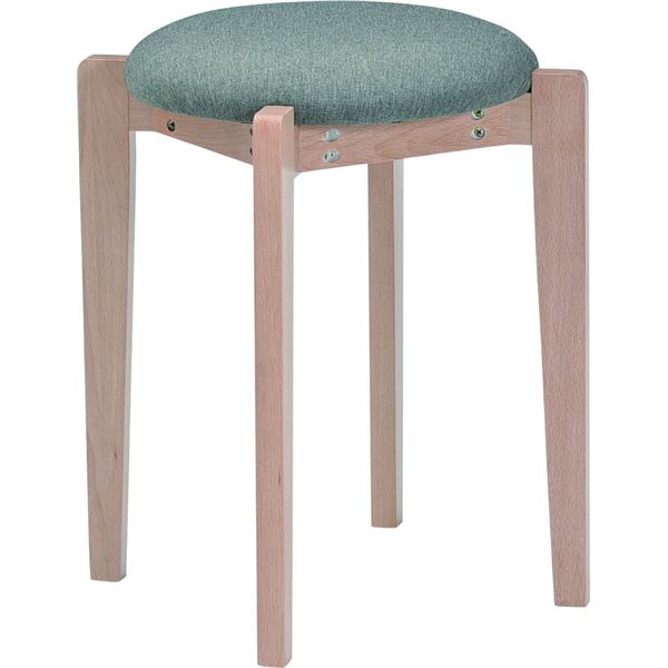 スタッキングスツール ファブリック 木製 ナチュラル/グレー [完成品]